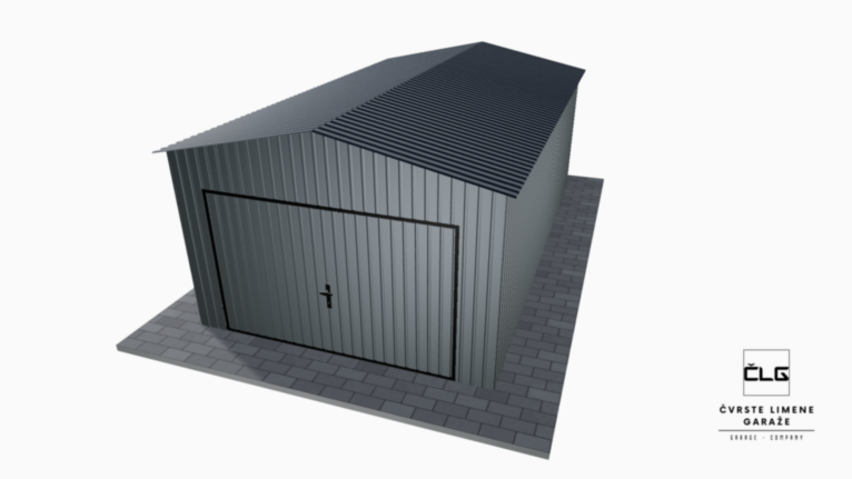 Limena garaža BTX 3.5x6 m s dvostrešnim krovom / Podizna vrata