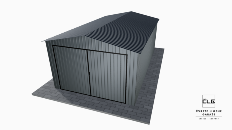 Limena garaža BTX 3.5x6 m s dvostrešnim krovom