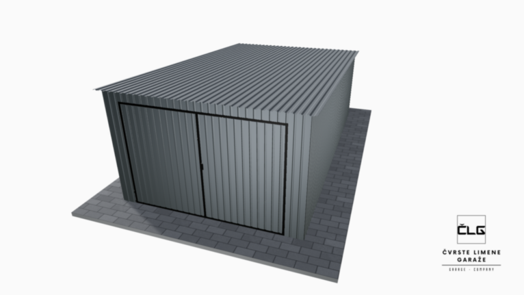 Limena garaža BTX 3.5x6 m s nagibom prema natrag