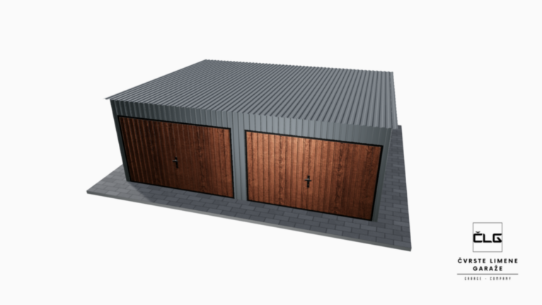 Limena garaža BTX 6x5 m s nagibom prema natrag / Podizna vrata
