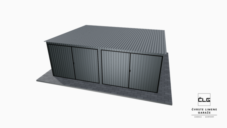 Limena garaža BTX 6x5 m s nagibom prema natrag