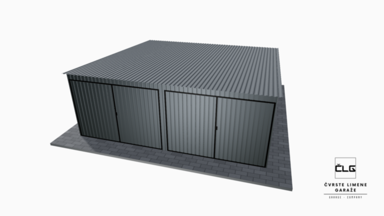 Limena garaža BTX 6x6 m s nagibom prema natrag