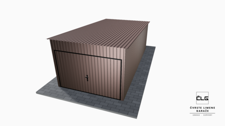 Limena garaža RAL 3x6 m s nagibom prema natrag / Podizna vrata