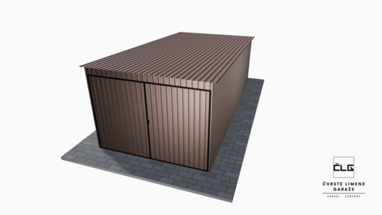 Limena garaža RAL 3x6 m s nagibom prema natrag
