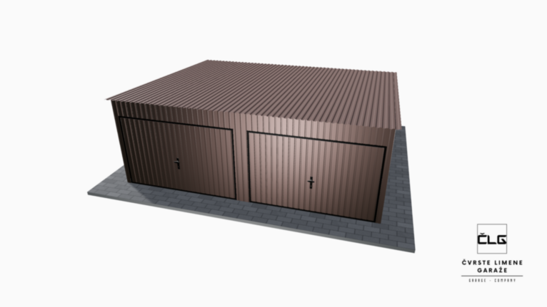 Limena garaža RAL 6x5 m s nagibom prema natrag / Podizna vrata