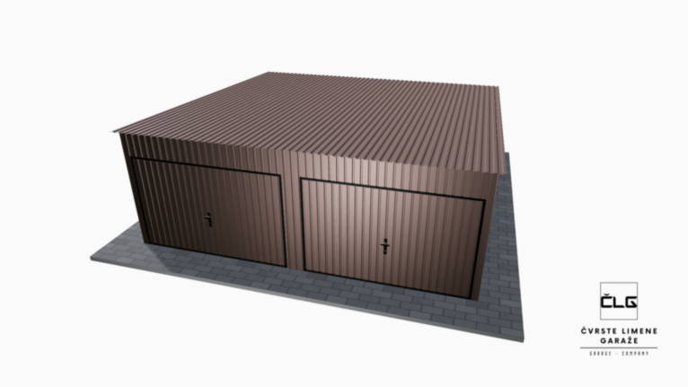 Limena garaža RAL 6x6 m s nagibom prema natrag / Podizna vrata