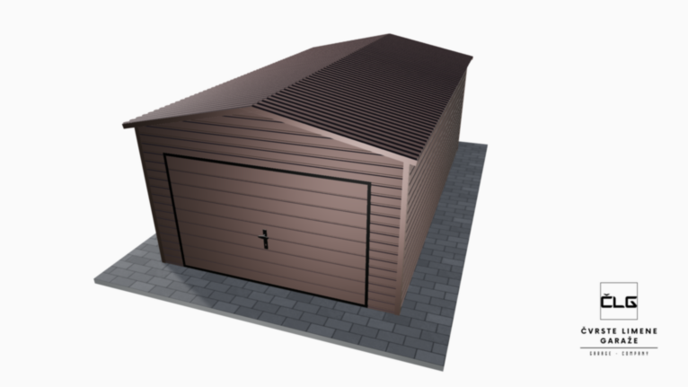 Garaža Premium BTX 3.5x6 m s dvostrešnim krovom