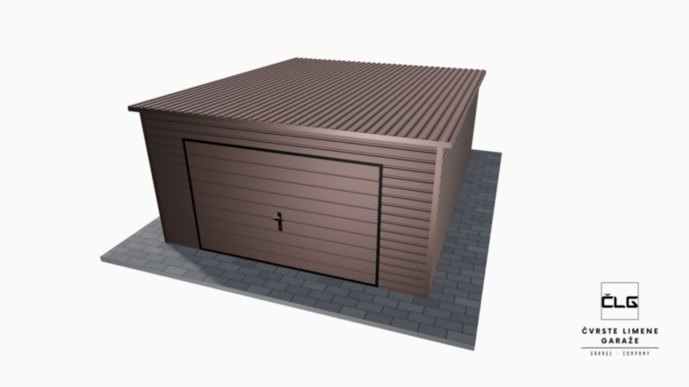 Garaža Premium BTX 4x5 m s nagibom prema natrag