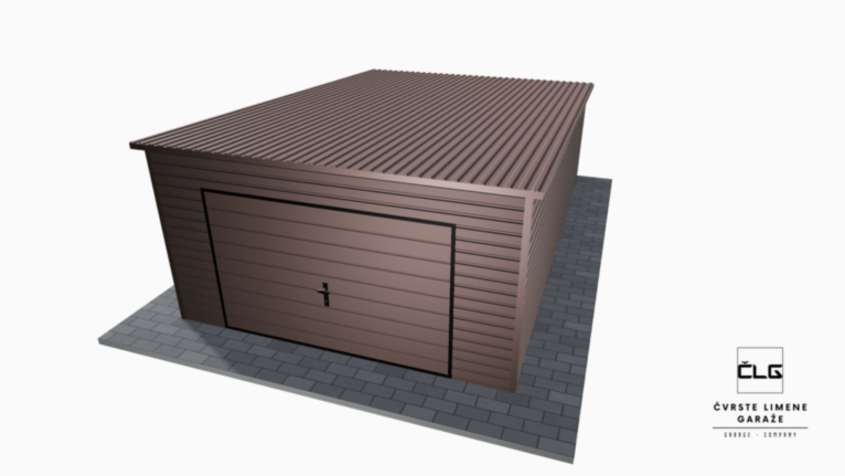 Garaža Premium BTX 4x6 m s nagibom prema natrag