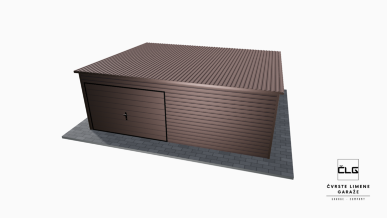 Garaža Premium BTX 6x5 m s nagibom prema natrag