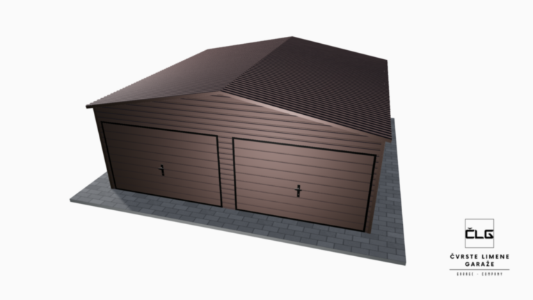 Garaža Premium BTX 6x6 m s dvostrešnim krovom