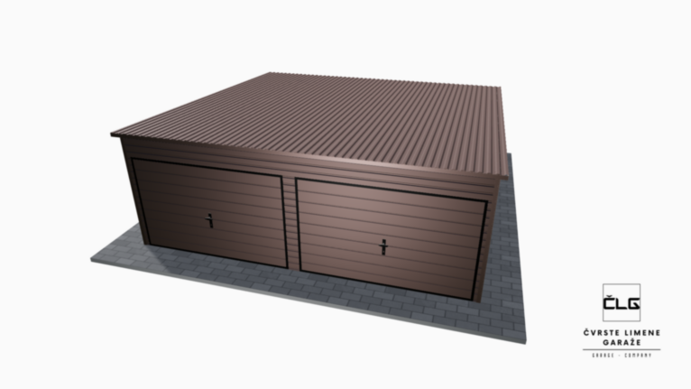 Garaža Premium BTX 6x6 m s nagibom prema natrag
