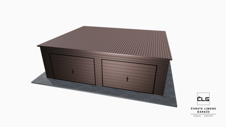 Garaža Premium BTX 7x6 m s nagibom prema natrag