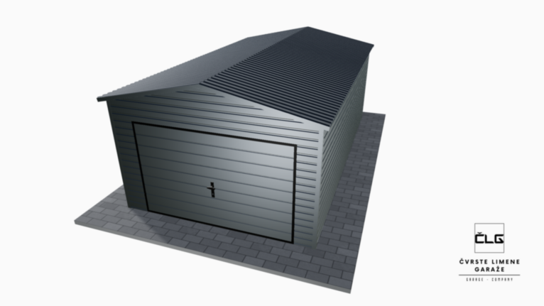 Garaža Premium RAL 3.5x6 m s dvostrešnim krovom