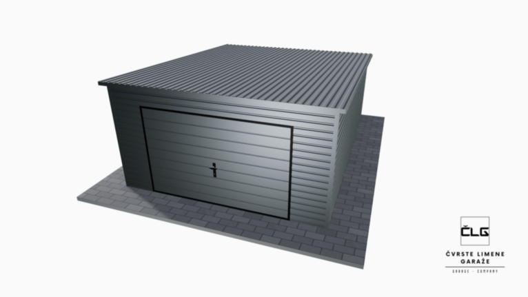 Garaža Premium RAL 4x5 m s nagibom prema natrag
