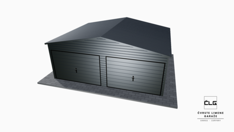 Garaža Premium RAL 6x5 m s dvostrešnim krovom