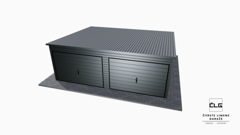 Garaža Premium RAL 6x5 m s nagibom prema natrag