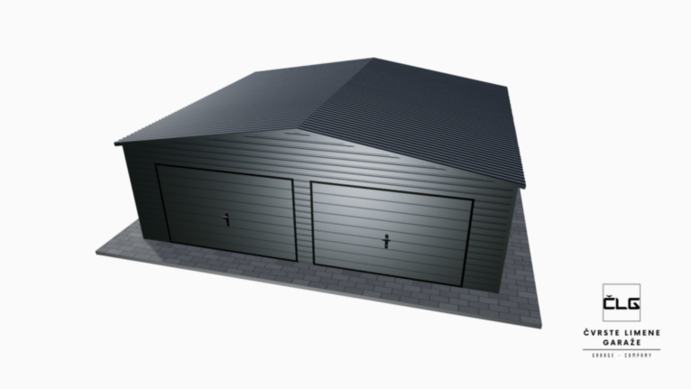 Garaža Premium RAL 7x6 m s dvostrešnim krovom