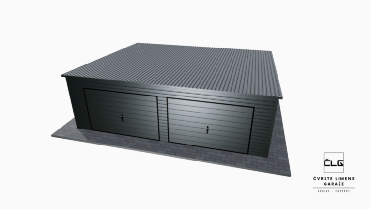 Garaža Premium RAL 7x6 m s nagibom prema natrag