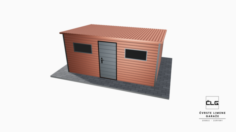 Vrtna kućica PREMIUM BTX 4.5x3 m s nagibom prema natrag
