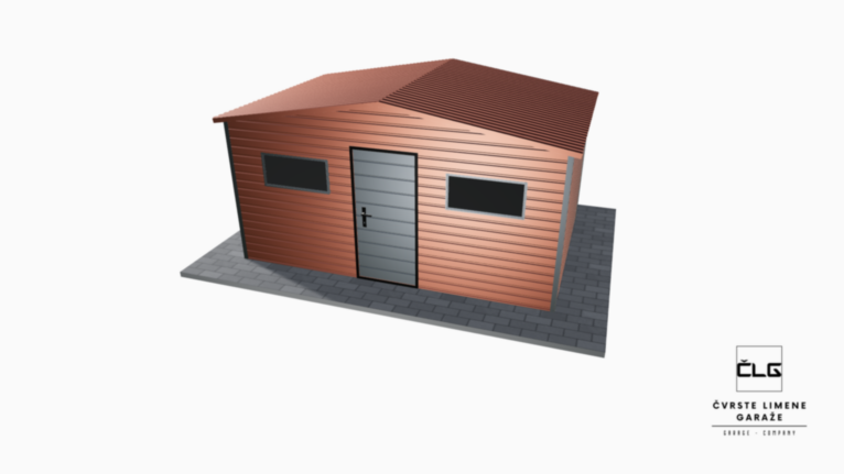 Vrtna kućica PREMIUM RAL 4.5x3 m s dvostrešnim krovom